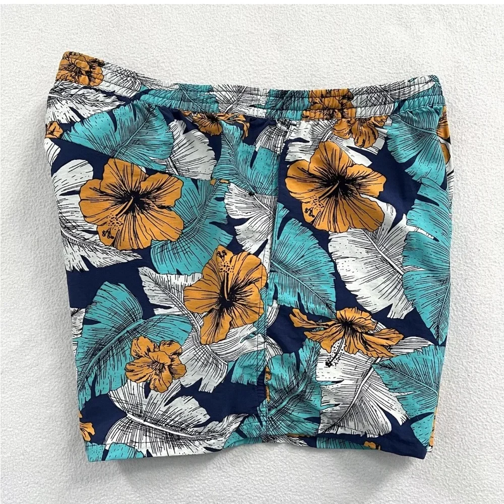 Patagonia Best Fronds Channel Blue Hibiscus Print Baggies Short 5